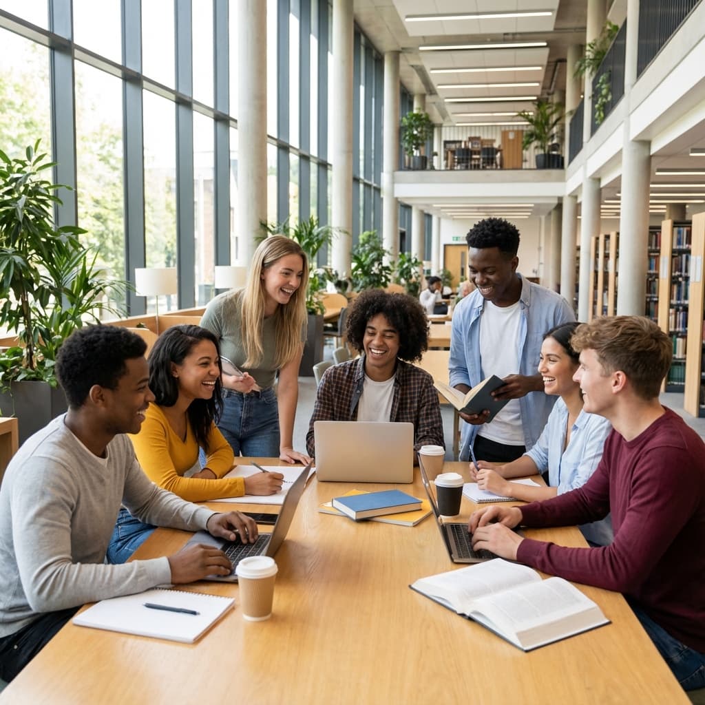 Students studying together